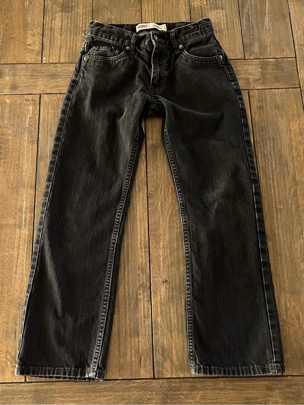 Levi’s Boys 505 Regular Black Straight-Leg Jeans size 12REG